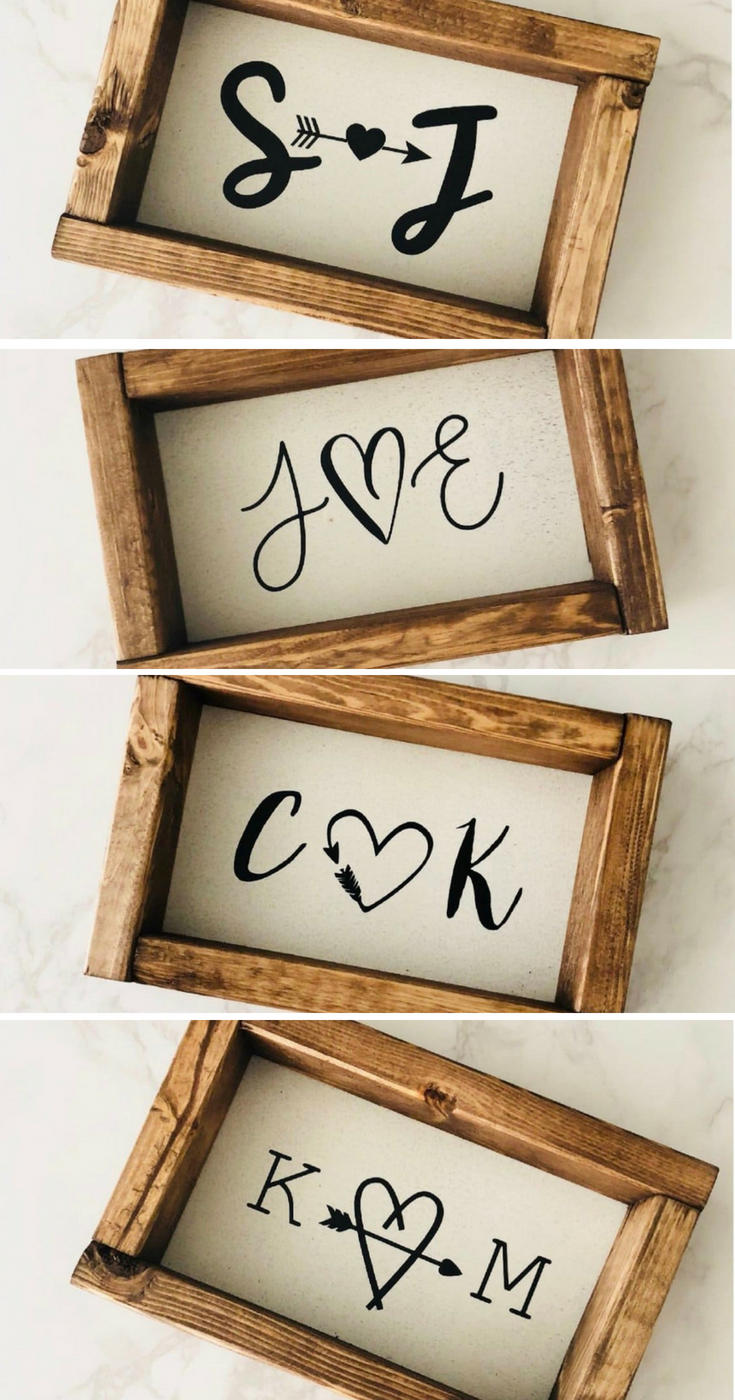 Personalized Heart Initial Signs -   15 wood decor signs
 ideas