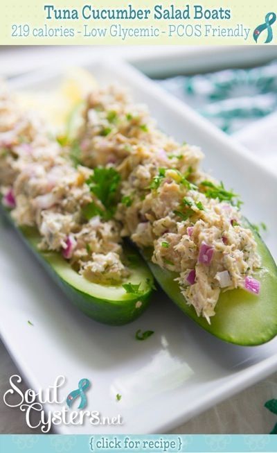PCOS Friendly Recipe - Tuna Cucumber Salad Boats -   16 pcos diet menu
 ideas
