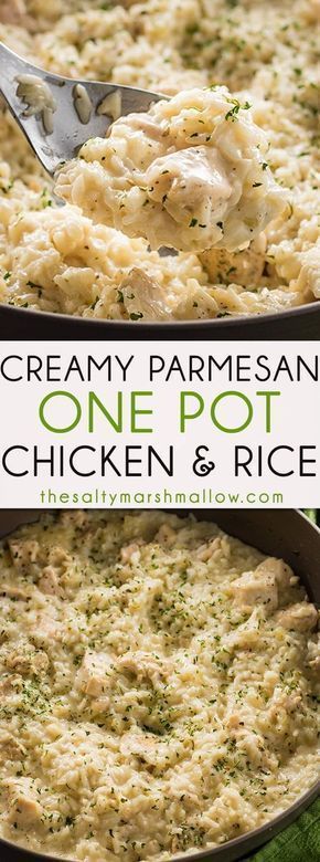 Creamy Parmesan One Pot Chicken and Rice -   17 delicious dinner recipes
 ideas