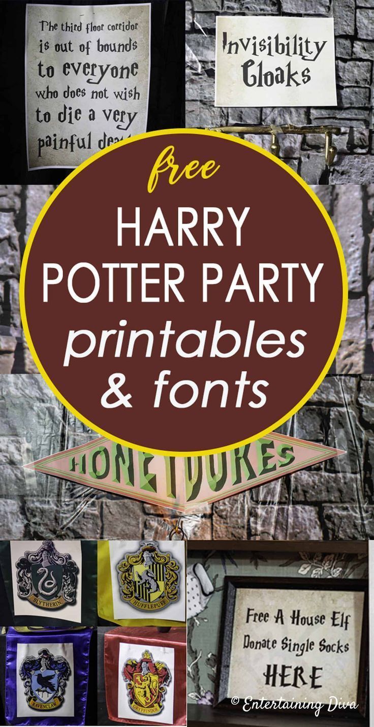 Harry Potter Party Printables and Fonts -   17 harry potter room
 ideas