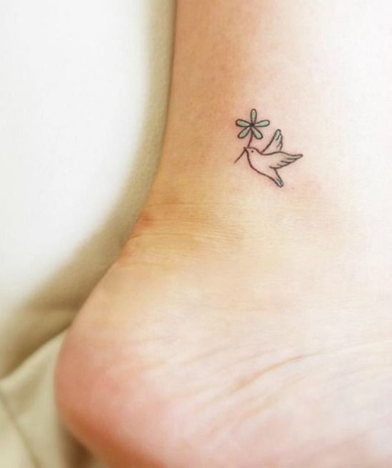 65 Cute and Inspirational Small Tattoos & Their Meanings You Will Definitely Love -   17 tiny tattoo bird
 ideas