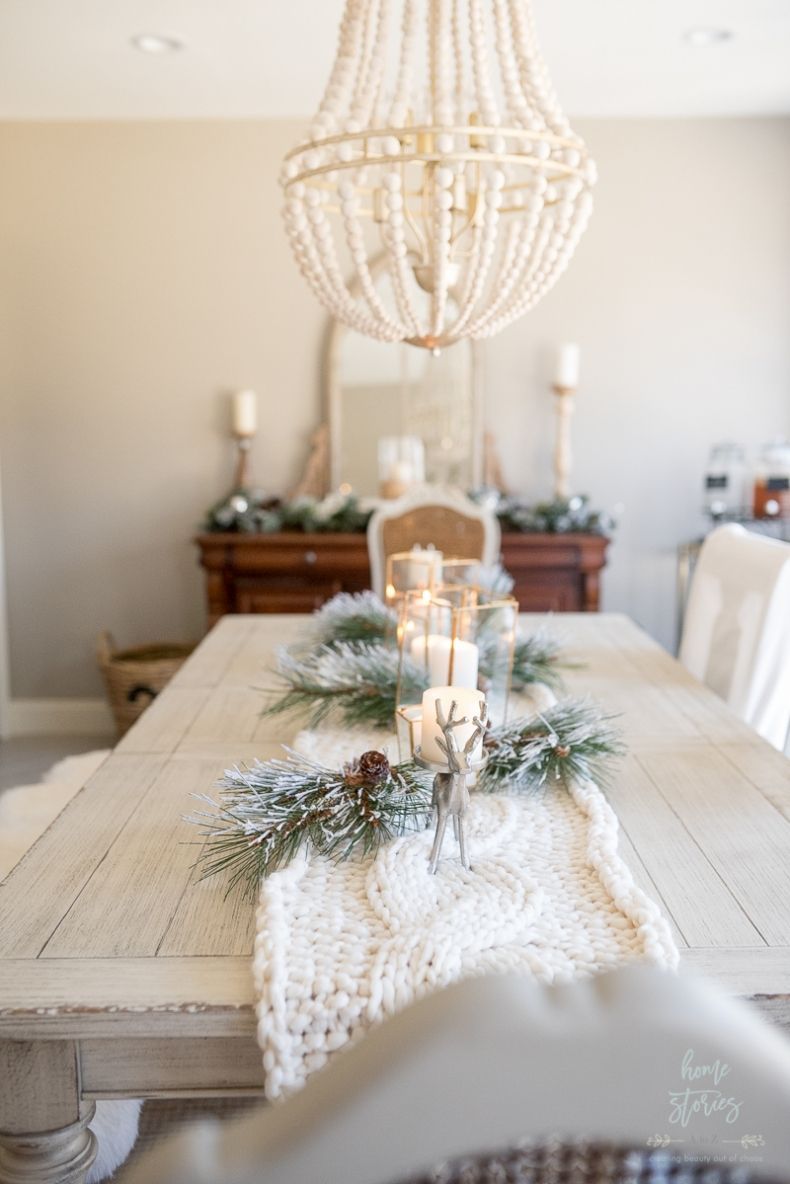 Winter White Christmas Dining Room -   18 christmas dining decor
 ideas
