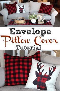 Envelope Pillow Cover Tutorial -   18 diy pillows food
 ideas