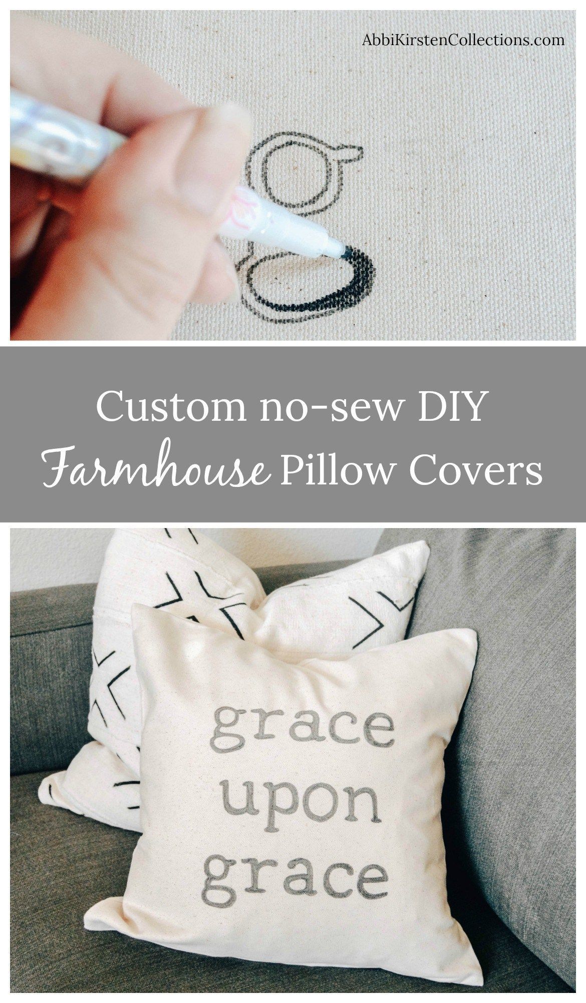 DIY Throw Pillow Covers: Farmhouse Pillow Cover -   18 diy pillows food
 ideas