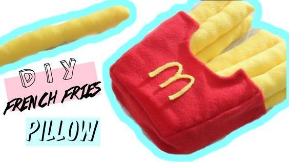 DIY Room Decor • French Fries Pillow (No Sew) • heartcindy -   18 diy pillows food
 ideas