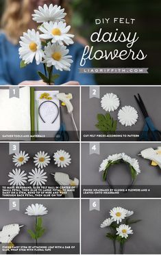 Make Your Own Felt Daisies in Just 5 Easy Steps! -   18 spring crafts felt
 ideas