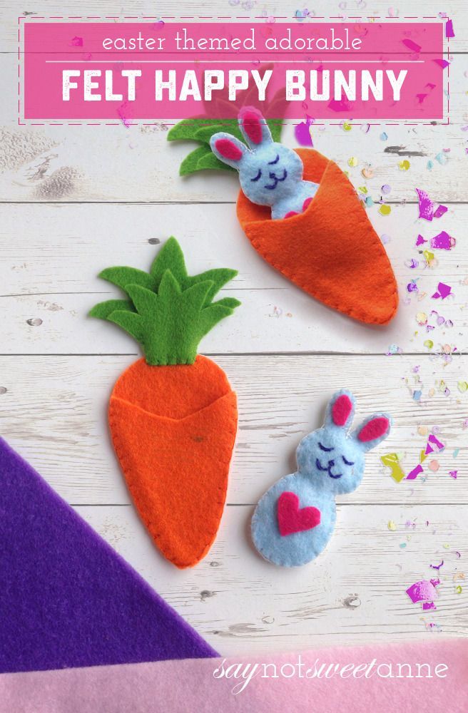 Beyond Adorable Felt Happy Bunny How To -   18 spring crafts felt
 ideas