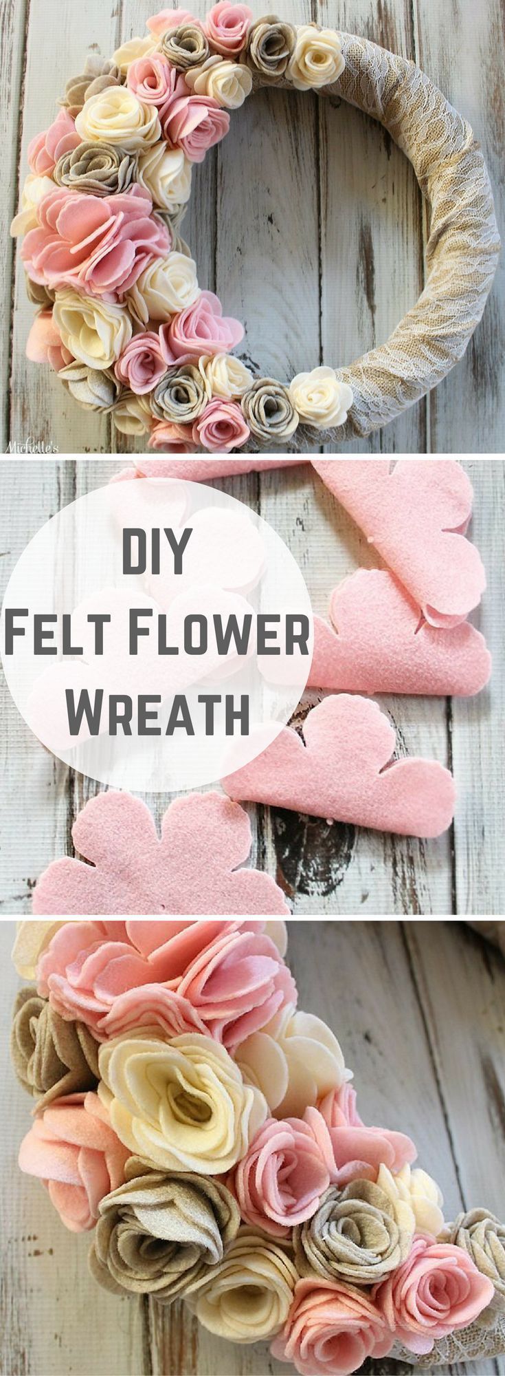 DIY Sizzix Tutorial: How to Make a Felt Flower Wreath -   18 spring crafts felt
 ideas
