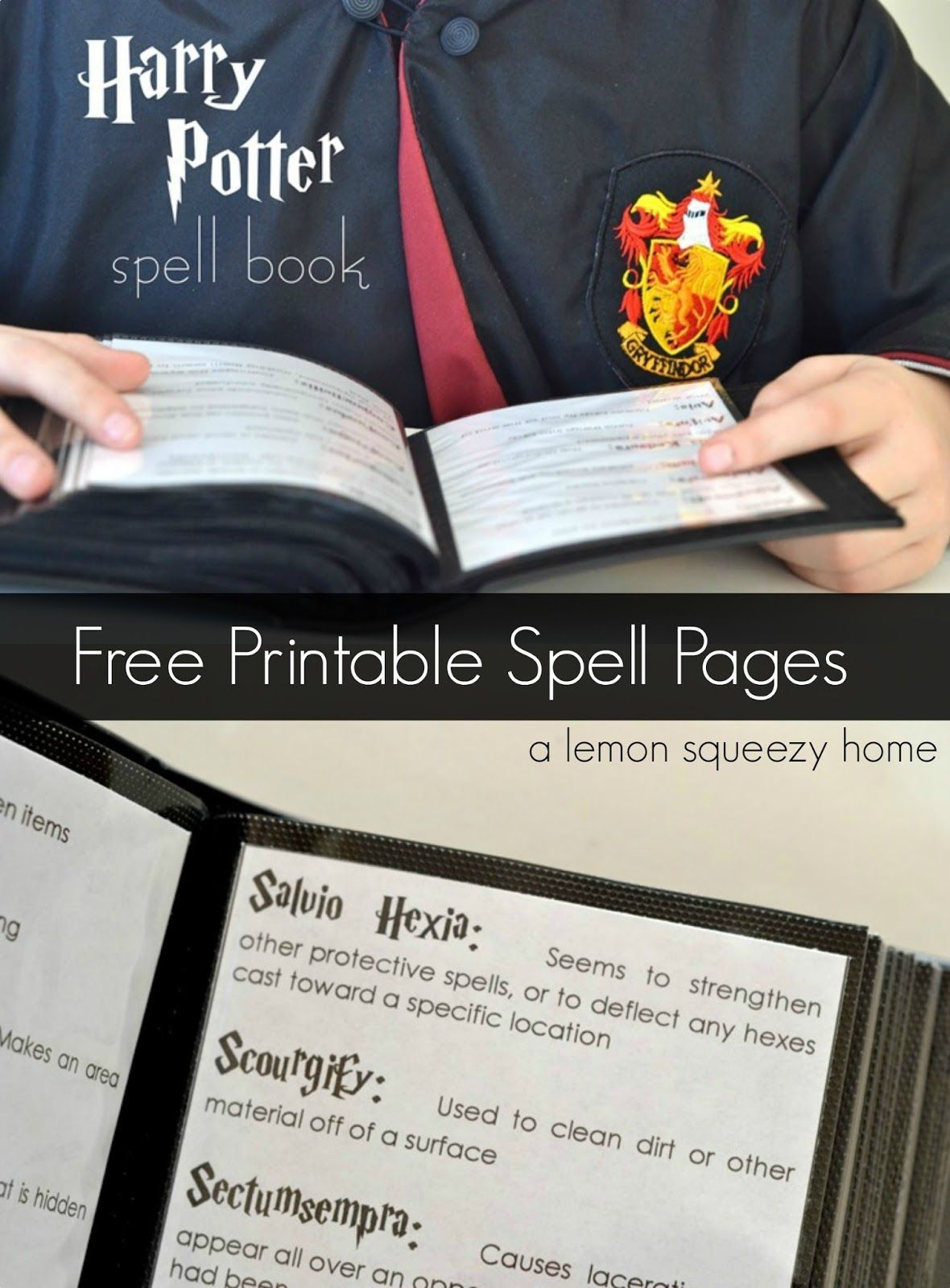 Harry Potter Spell Book: Printable Spells -   19 harry potter diy gifts
 ideas