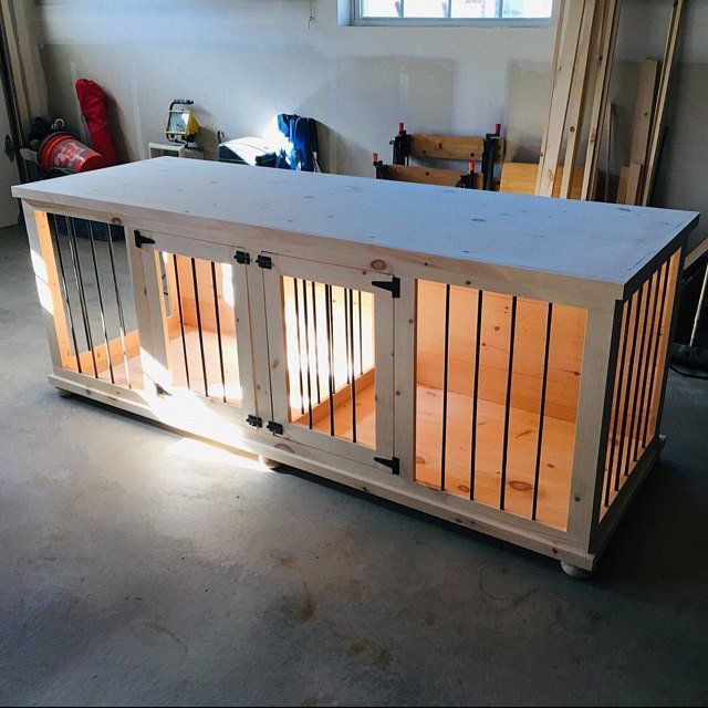 Plans to Build Your Own Wooden Double Dog Kennel - Size Large -   20 diy dog outdoor
 ideas