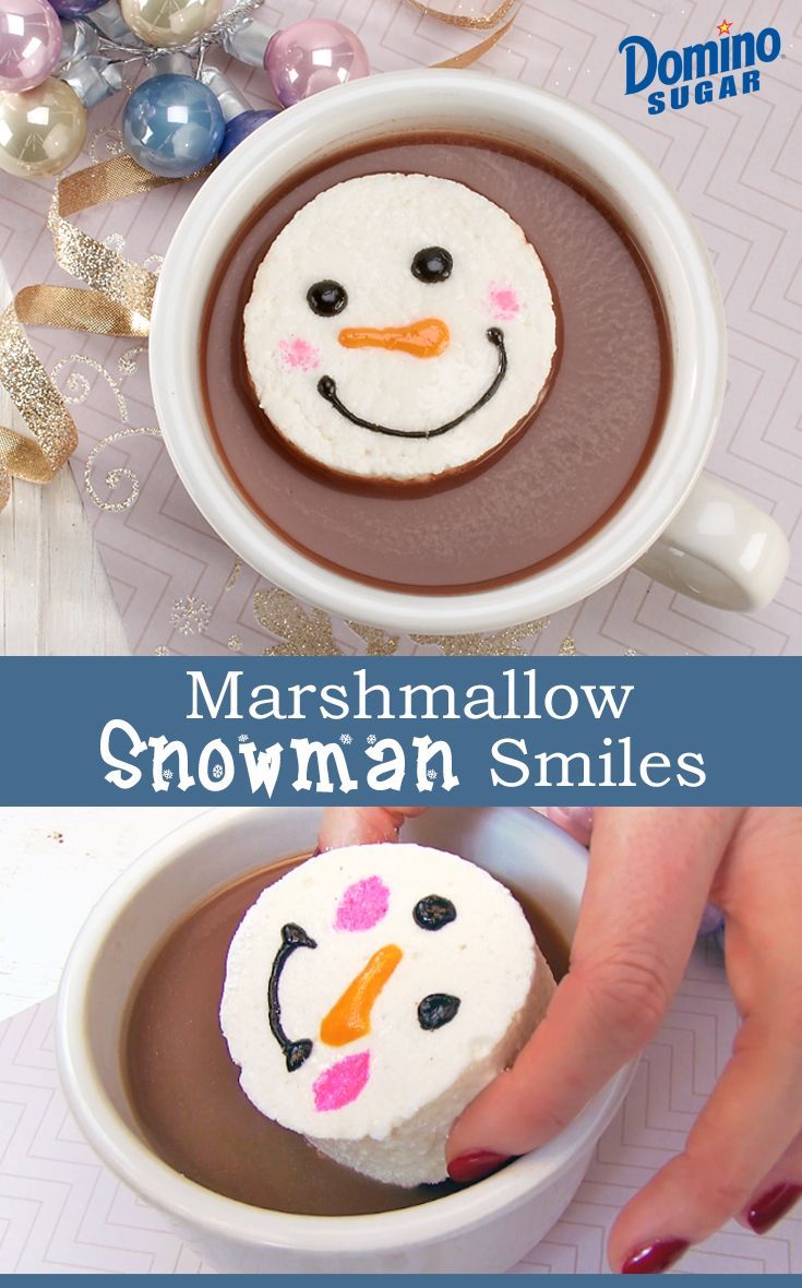 Marshmallow Snowman Smiles -   20 snowman crafts hot chocolate
 ideas