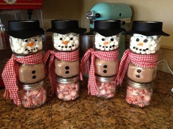 Hot Chocolate Kit Gift Set Snowman Jar -   20 snowman crafts hot chocolate
 ideas