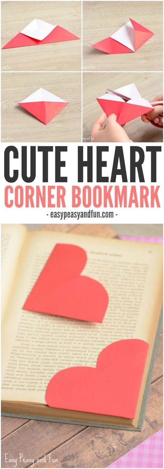 Heart Corner Bookmarks -   22 cheap crafts for the home
 ideas