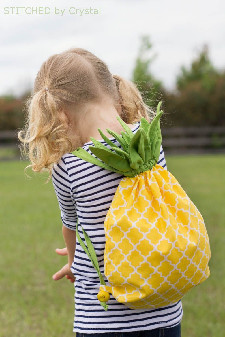 Pineapple Drawstring Backpack -   22 diy bag kids
 ideas