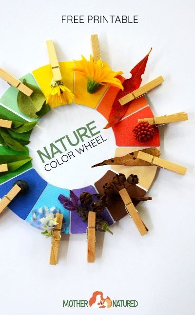 Nature Color and Nature Colour Wheel printable -   22 nature crafts
 ideas