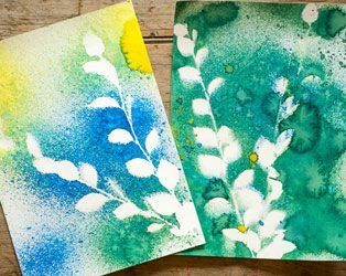 NATURE SPRAY PAINTING WITH KIDS -   22 nature crafts
 ideas