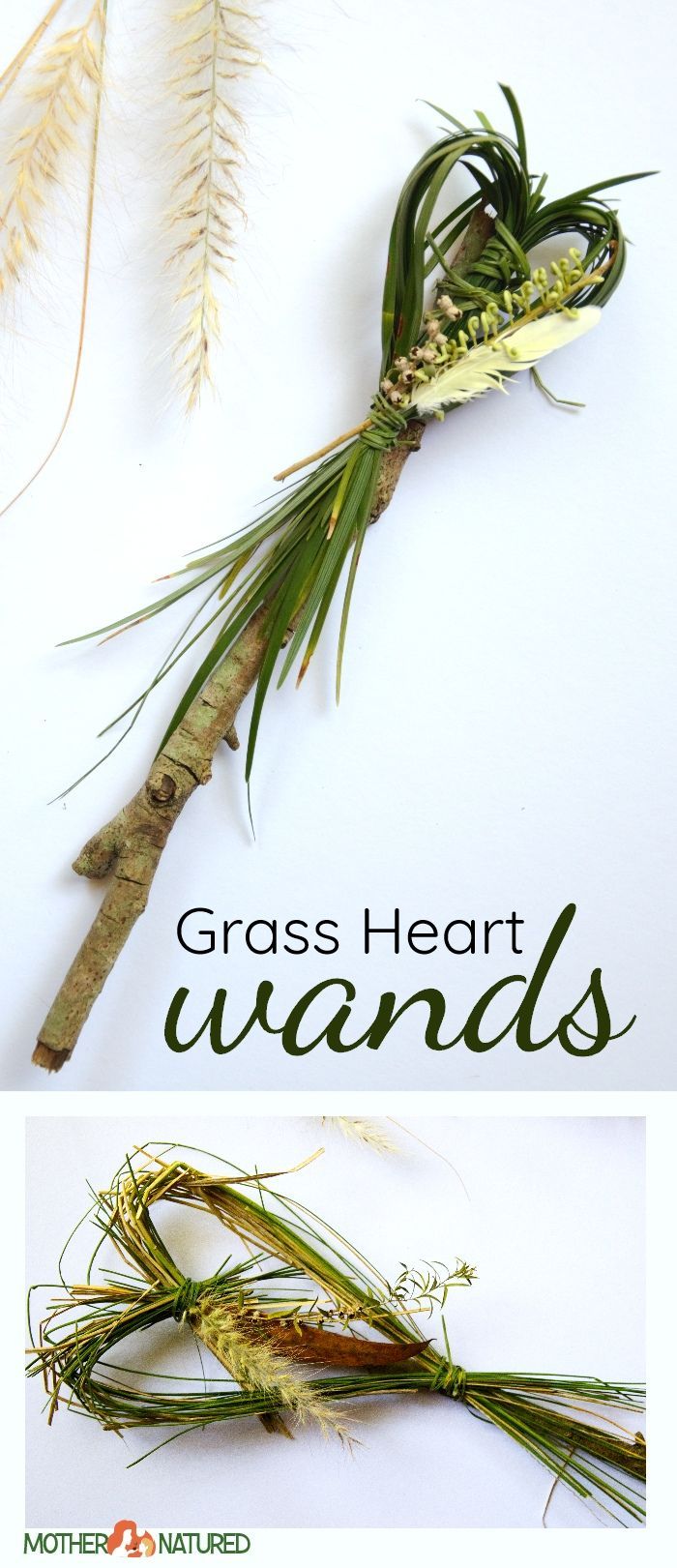A simply beautiful Grass Heart Craft -   22 nature crafts
 ideas