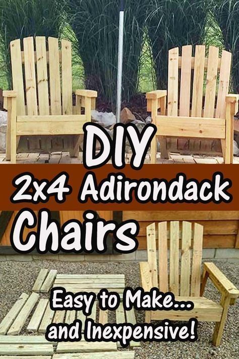 2x4 DIY Adirondack Chair - Perfect For The Patio, Backyard Or Fire Pit! -   23 patio decor diy
 ideas