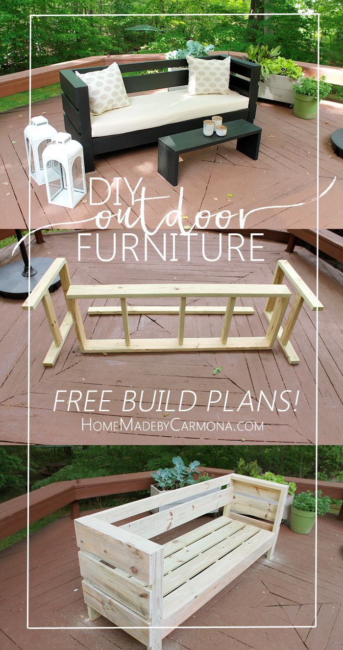 Outdoor Furniture Build Plans -   23 patio decor diy
 ideas