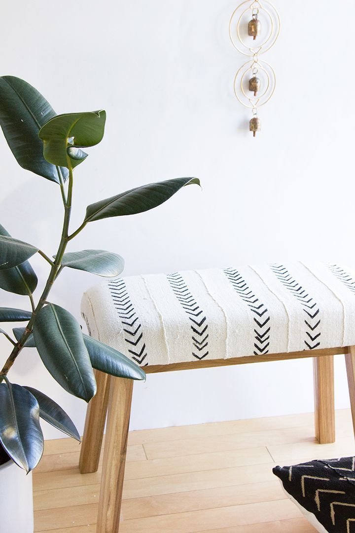 Ikea Hack Mudcloth Upholstered Bench -   24 diy furniture ikea ideas