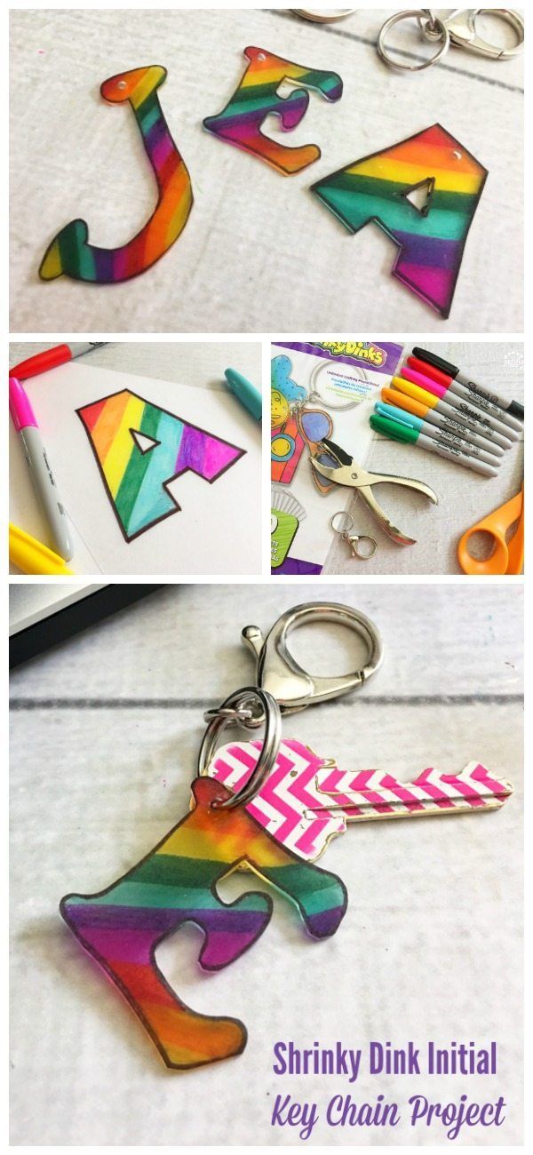 Shrinky Dink Initial Key Chain Project -   24 fun cute crafts
 ideas