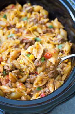 Easy Slow Cooker Taco Pasta -   7 dinner recipes slow cooker
 ideas