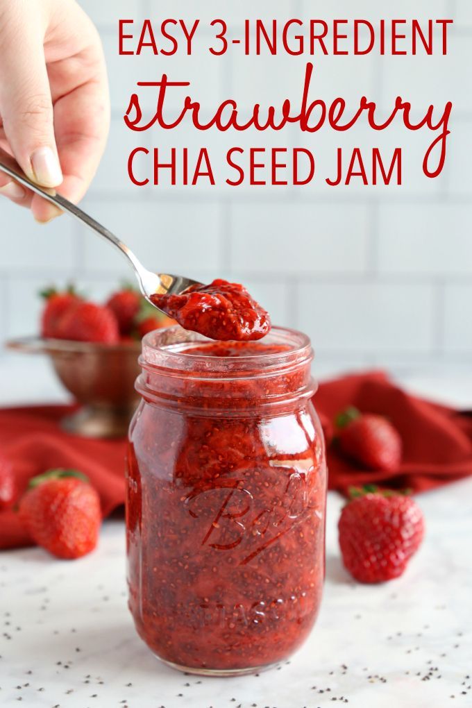 Easy 3-Ingredient Chia Seed Strawberry Jam -   12 desserts Strawberry stevia
 ideas