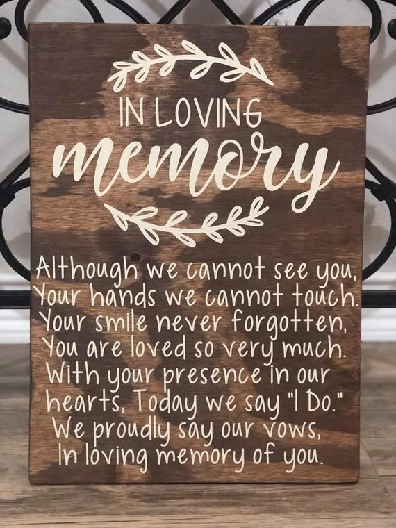 In Loving Memory Wedding Sign - Memorial Table Wedding Sign - Rustic Wedding Sign -   12 rustic wedding Quotes
 ideas