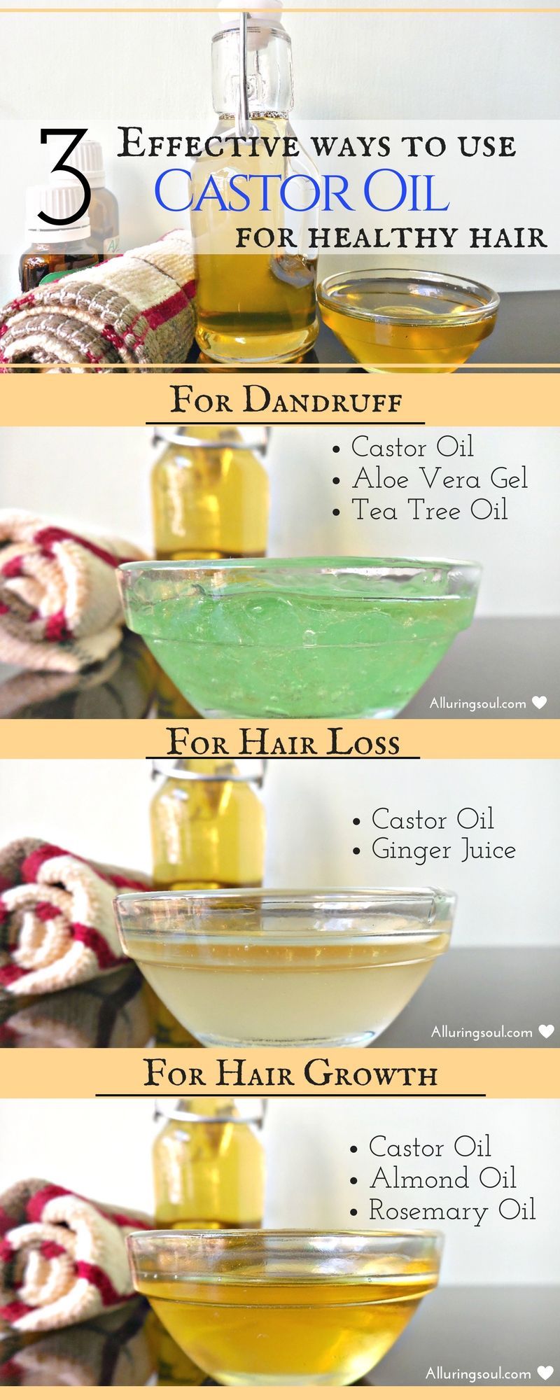 Top 3 Ways To Use Castor Oil For Hair Growth, Dandruff And Hair loss -   13 anti hair Fall
 ideas