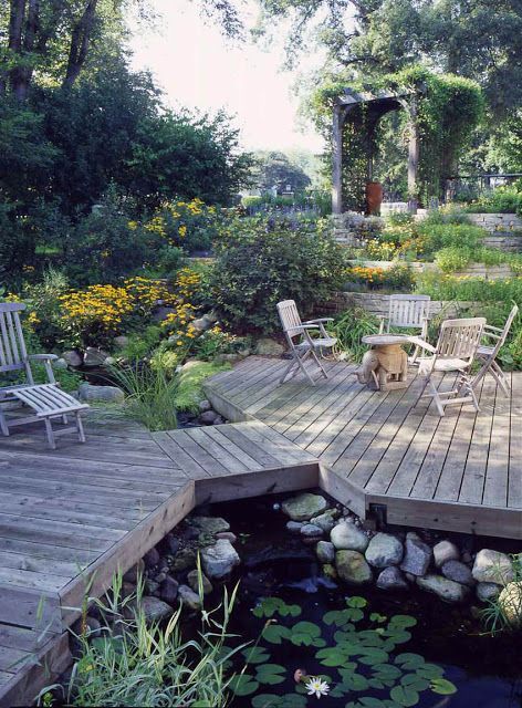 Why Every Deck Needs a Pond -   13 backyard garden pond
 ideas