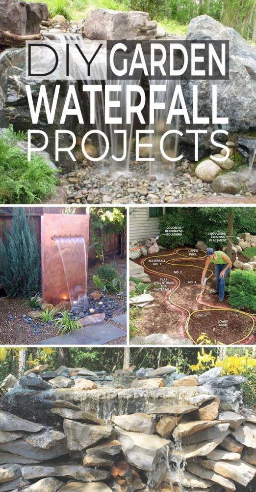 DIY Garden Waterfall Projects -   13 backyard garden pond
 ideas