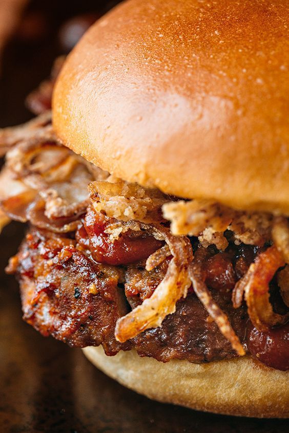 BBQ Meatloaf Burger with Crispy-Fried Shallots -   13 bbq meatloaf recipes
 ideas