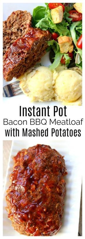 Instant Pot Bacon Barbecue Meatloaf with Mashed Potatoes -   13 bbq meatloaf recipes
 ideas