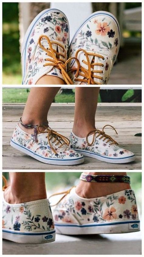 Floral Vans Restyle -   13 DIY Clothes Shoes outfit
 ideas