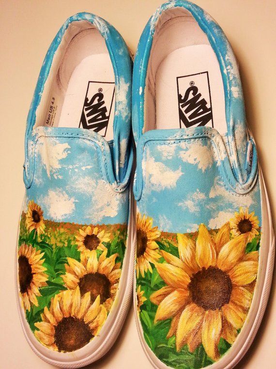 Custom Sunflower shoes -   13 DIY Clothes Shoes outfit
 ideas