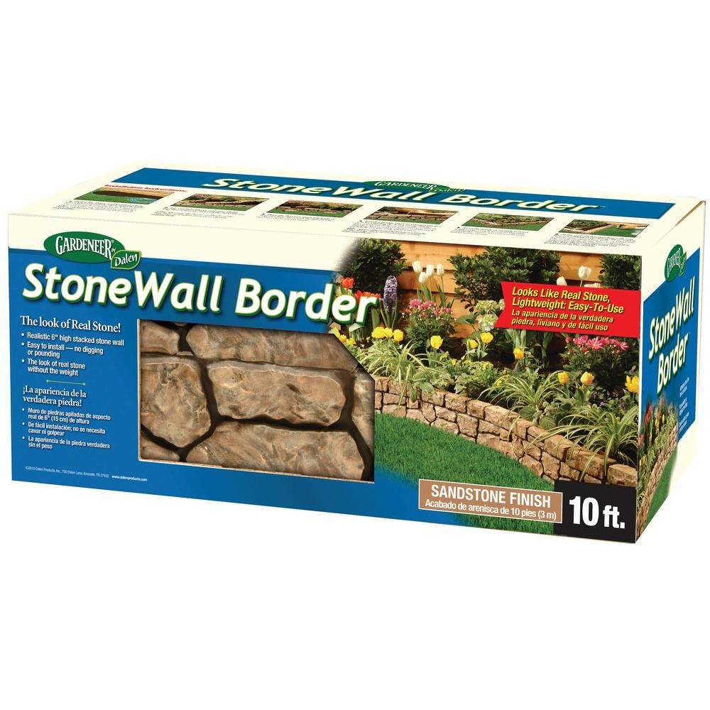 Dalen Products 6 in. x 10 ft. Tan Stone Wall Border, Brown -   13 garden design Natural landscaping
 ideas