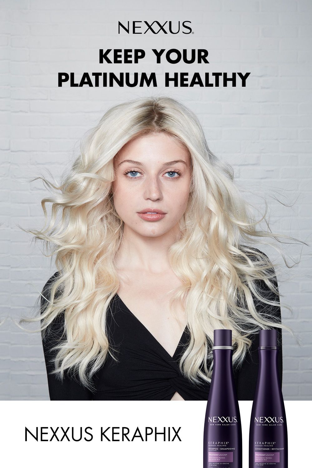 Nexxus Keraphix, keep your new platinum healthy. -   13 hairstyles Mittellang ponytail
 ideas