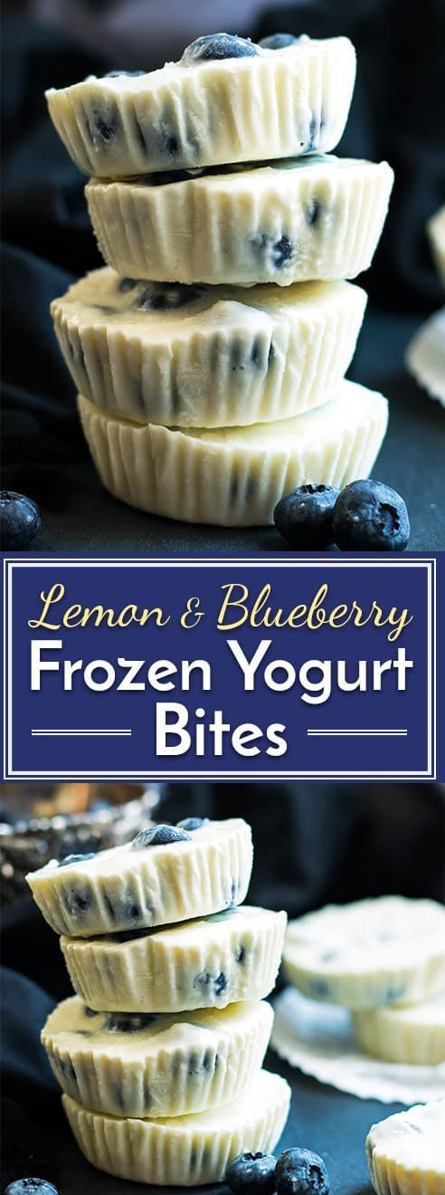 Lemon & Blueberry Frozen Greek Yogurt Bites -   13 healthy recipes Gluten Free greek yogurt
 ideas