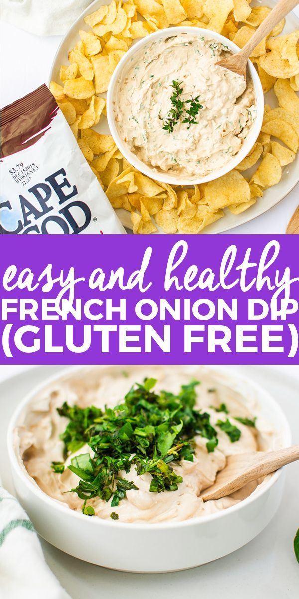 Easy + Healthy French Onion Dip (Gluten Free) -   13 healthy recipes Gluten Free greek yogurt
 ideas