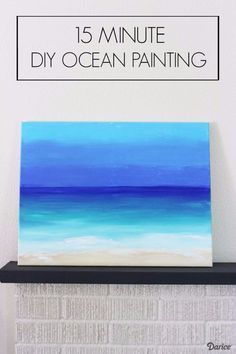 DIY Painting: 15 Minute Ocean Scene -   13 ocean crafts canvas
 ideas