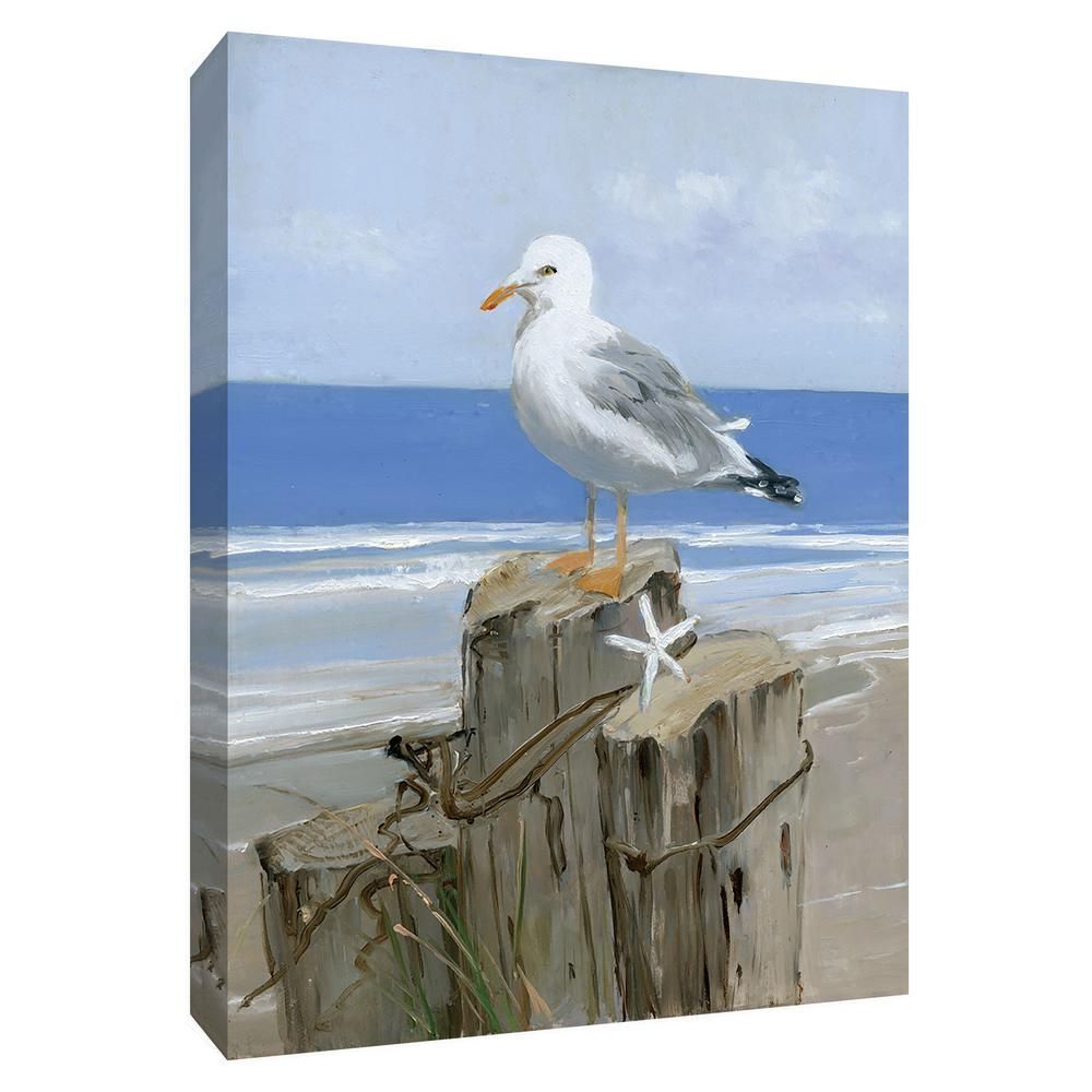 PTM Images 12 in. x 10 in. ''Keeping Watch Ii'' Canvas Wall Art, Multicolored -   13 ocean crafts canvas
 ideas