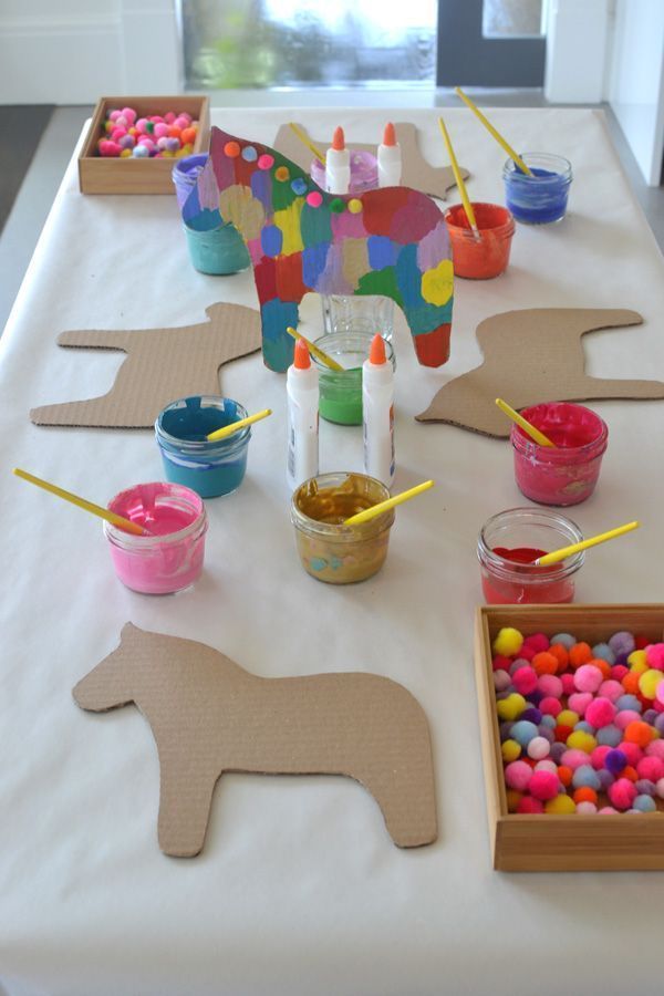 Dala Horse Party Craft -   14 cardboard crafts party
 ideas