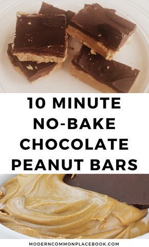 No-bake Chocolate Peanut Bars (only 4 ingredients!) -   15 desserts Easy for kids
 ideas