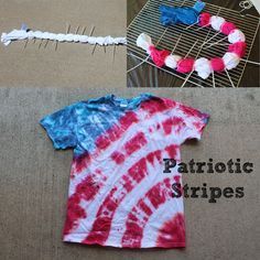 Patriotic Stripes Tie Dye Shirt! -   15 DIY Clothes For School tie dye
 ideas