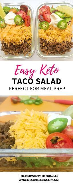 Easy Keto Meal Prep Ground Beef Taco Salad -   15 keto recipes taco
 ideas
