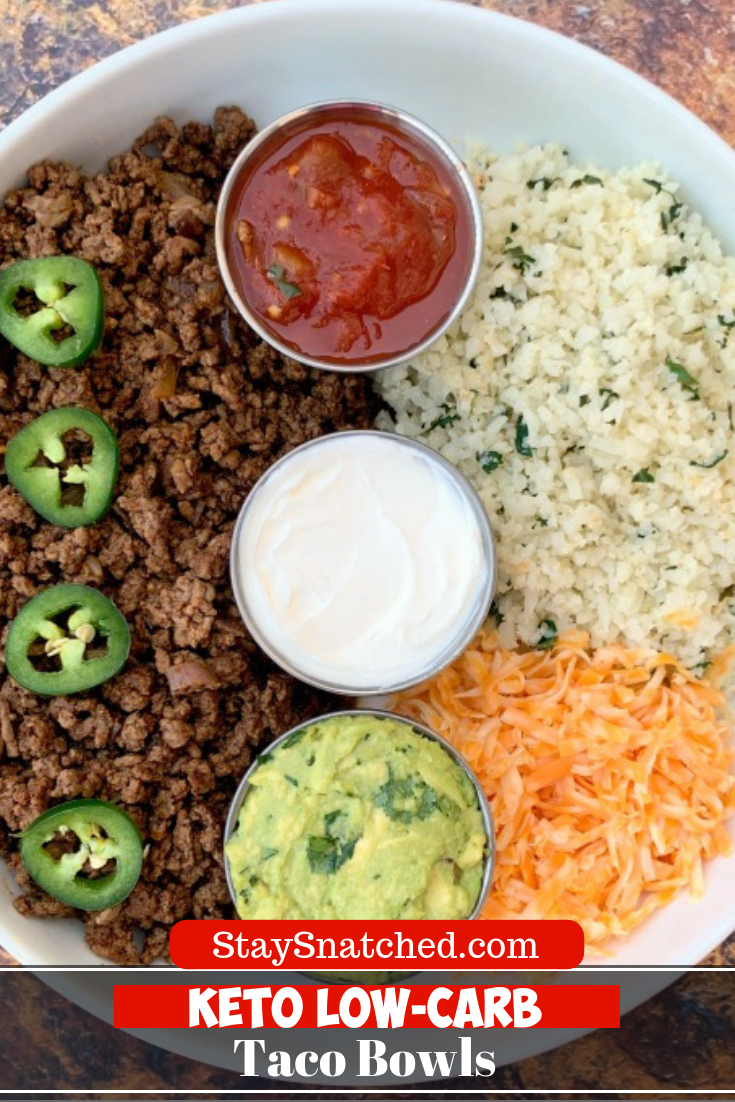 Easy, 30-Minute Keto Taco Bowls with Cilantro Lime Cauliflower Rice -   15 keto recipes taco
 ideas