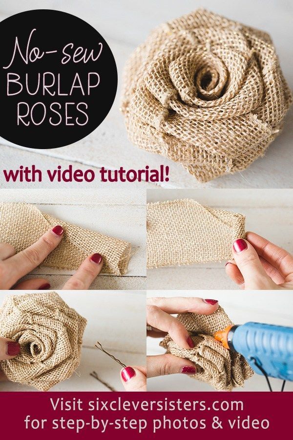 No-Sew DIY Burlap Roses -   16 burlap crafts baby
 ideas