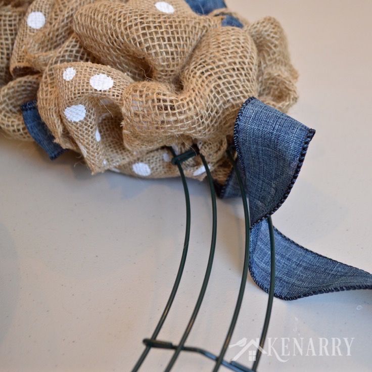 Burlap Wreath Tutorial: Denim and Dots Cottage Decor -   16 burlap crafts baby
 ideas