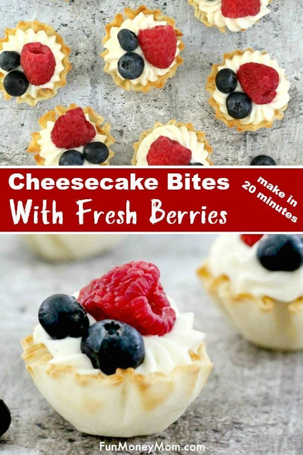 Quick And Easy No Bake Cheesecake Bites -   16 desserts For Parties bite size
 ideas