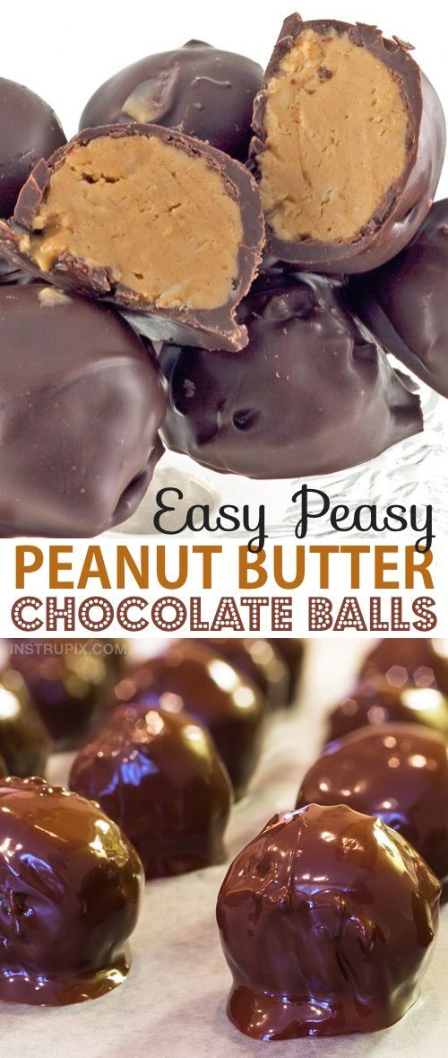 Just 4 Ingredients and no baking required! These peanut butter balls are the best party treat. -   16 desserts For Parties bite size
 ideas